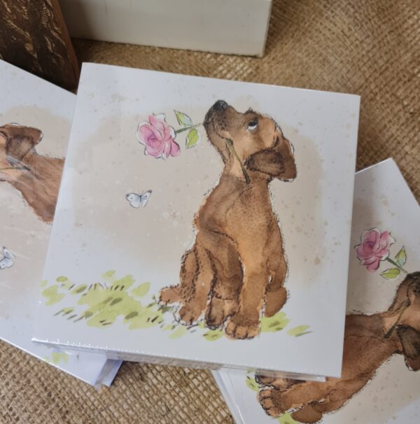 Dog with Rose Memo Pad