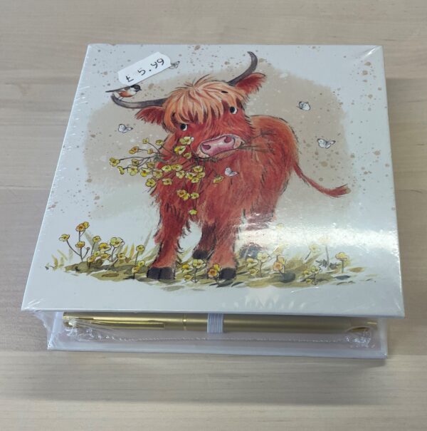 Highland Cow Memo Pad including Pen