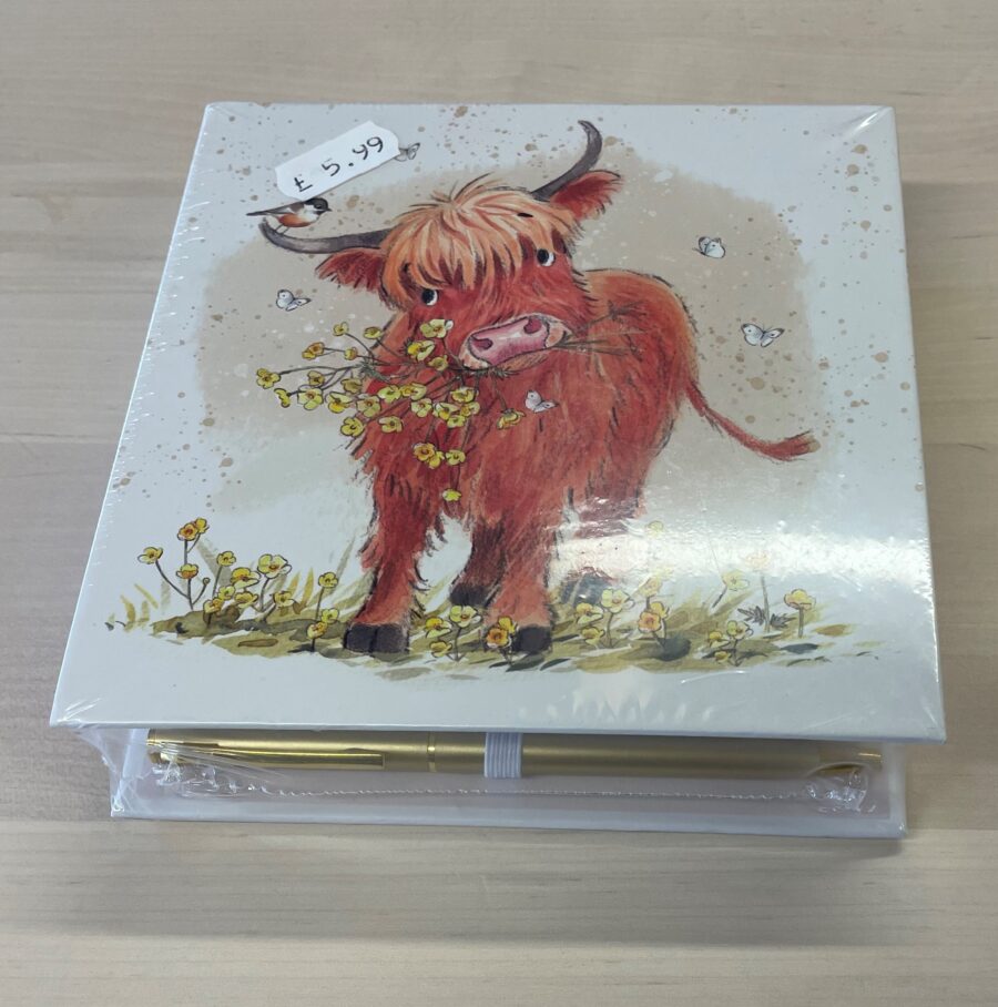 Highland Cow Memo Pad including Pen