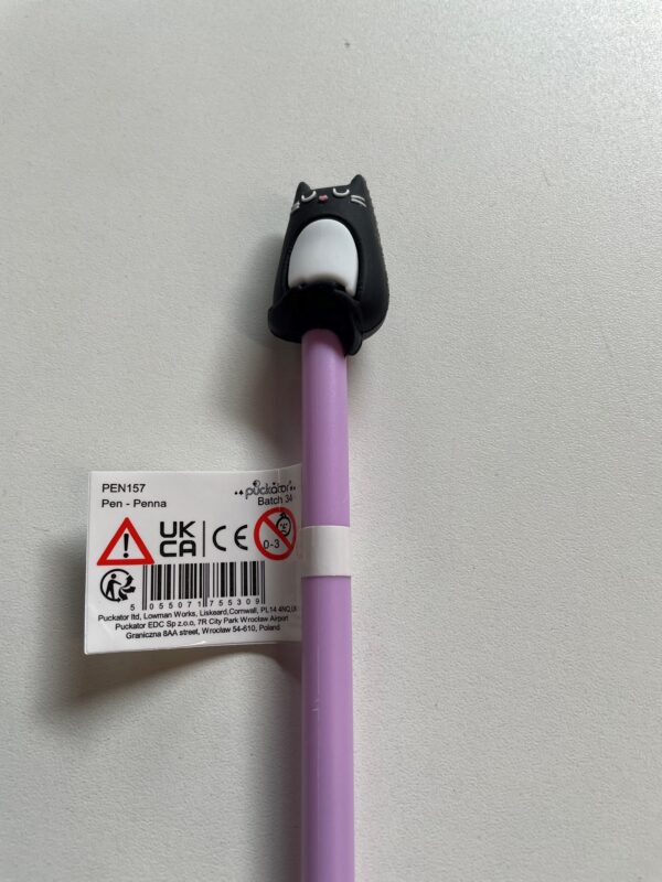 Purple Cat Fine Tip Novelty Pen (Black)