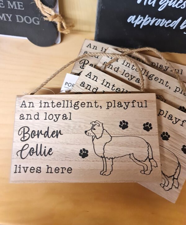 Border Collie Wooden Sign