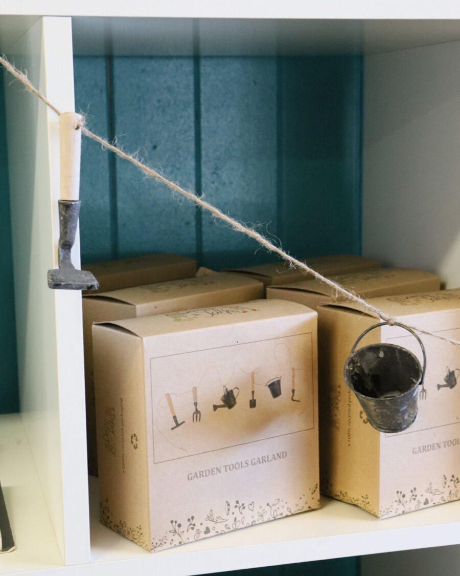Garden tools garland rustic