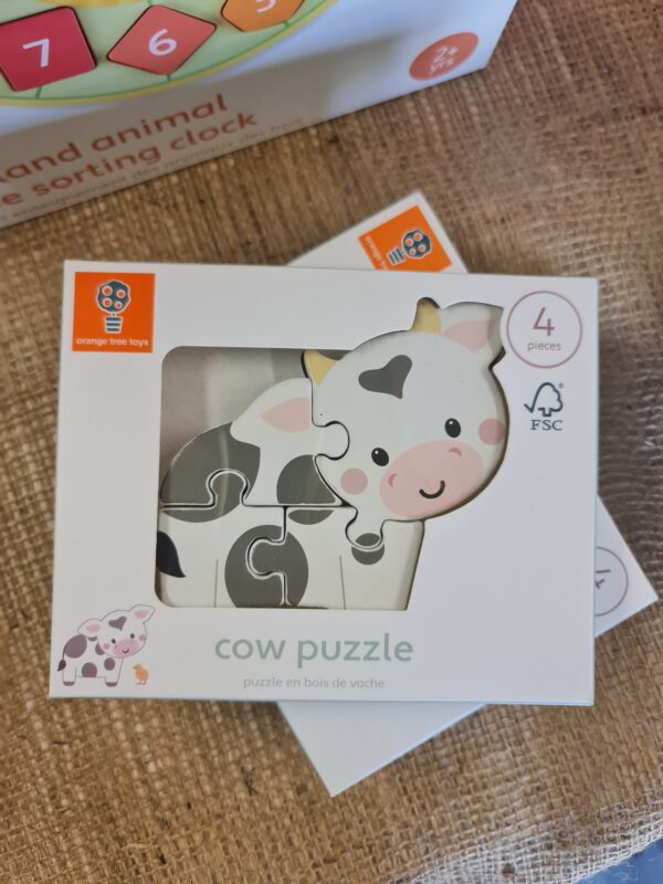 Mini Wooden Puzzle Cow