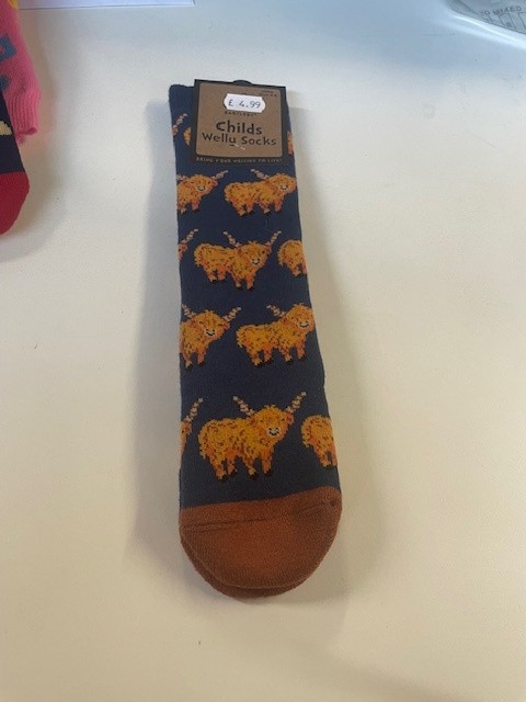 Childs Welly Socks - Highland Cow