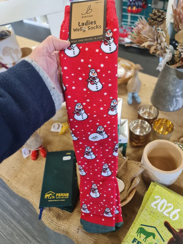 Ladies Snowman Welly Socks size 4-7