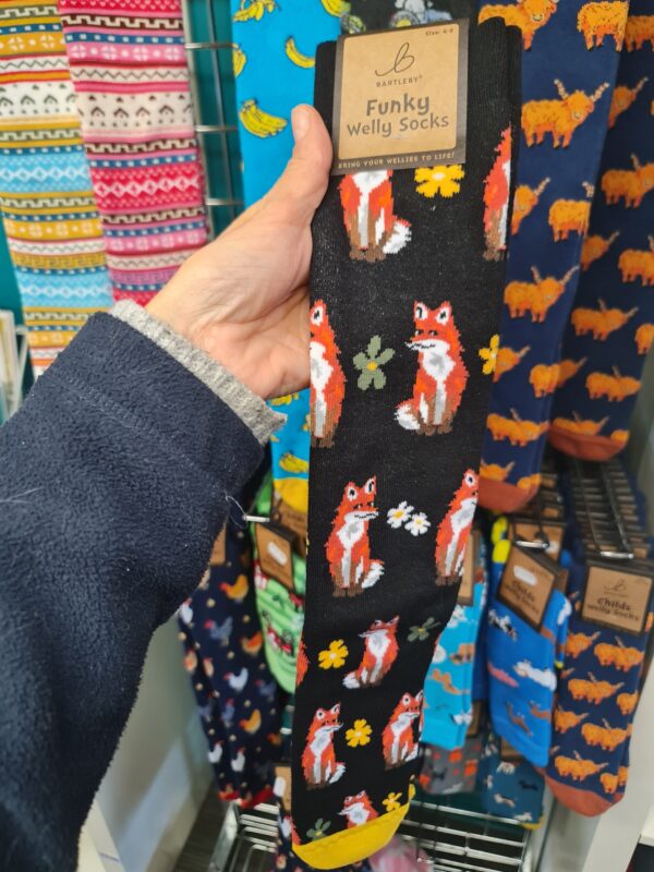 Welly Socks size 4-8 Fox design
